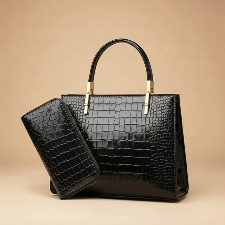 Leather Bag and Wallet Set