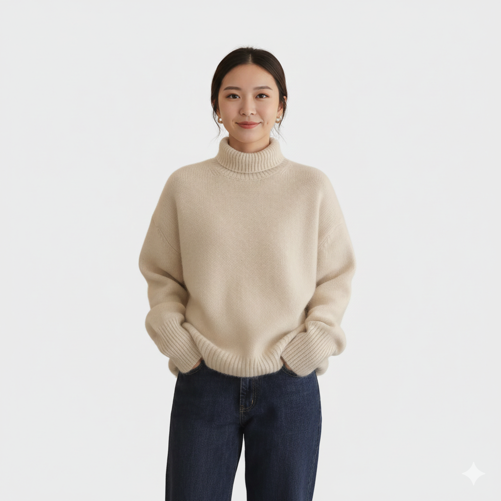 Isabella | Cashmere High Neck Sweater