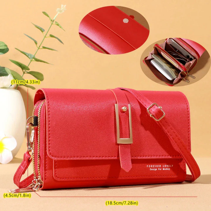 Elegant crossbody shoulder bag for women - Stylish mobile phone and card holder