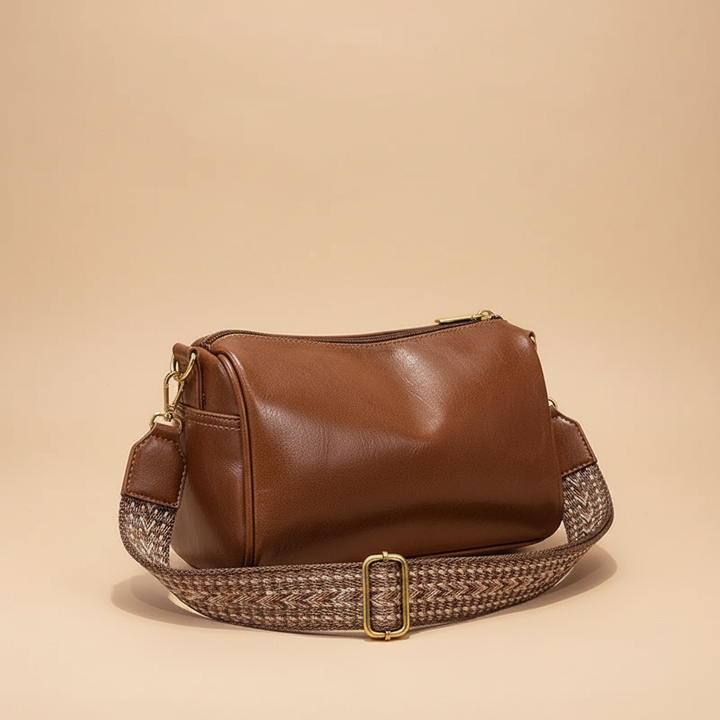 Chic vintage PU leather Boston handbag - fashionable crossbody